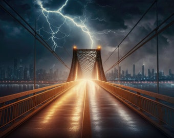 Super Bridge Superhero Digital Background, Toile de fond numérique, Superpositions de super-héros, Arrière-plans de cosplay, Super Hero City Backgrounds Composites