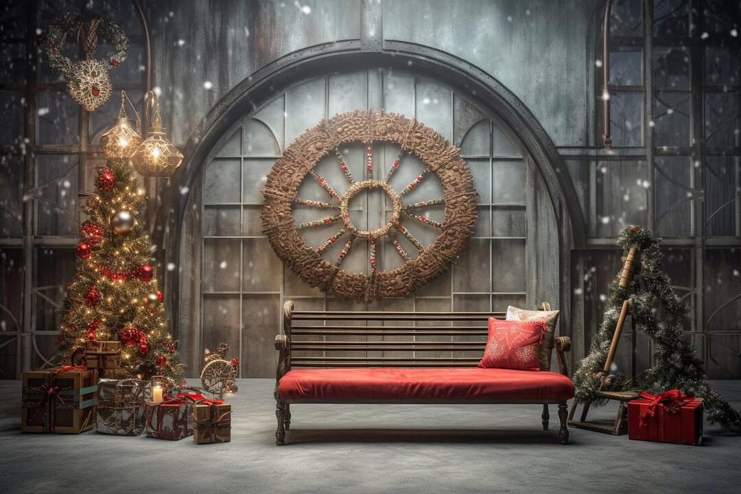 Digital Backdrop Christmas, Unique Barn Painterly Digital Christmas ...