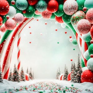 Pano de fundo digital para férias, arco de natal, balão, estúdio, cenário digital, cartão de família, criança, foto, fundo de sobreposição, photoshop
