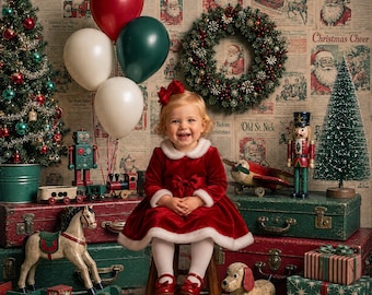 Christmas Digital Backdrop Newsprint Intuitive Holiday Vintage Newspaper Background Family Card Photo Overlay Composite Portrait