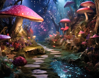 YongFoto 8x8ft Photography Backdrop Fairytale Pavilion Stones Pillars - View #6