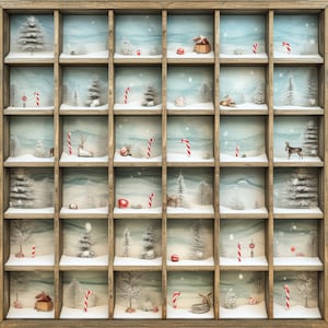 36 Fondo de caja vacía, temática navideña ideal para tarjetas de clase de la iglesia, nietos, escuela dominical, perros, fondo de fotografía digital de superposición JPEG