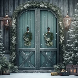 Weihnachten Hintergrund Urlaub Türen digitale Kulisse, Familien-Foto-Karte zusammengesetzte Photoshop digitale Kulisse, Download Hintergrund magische Szene