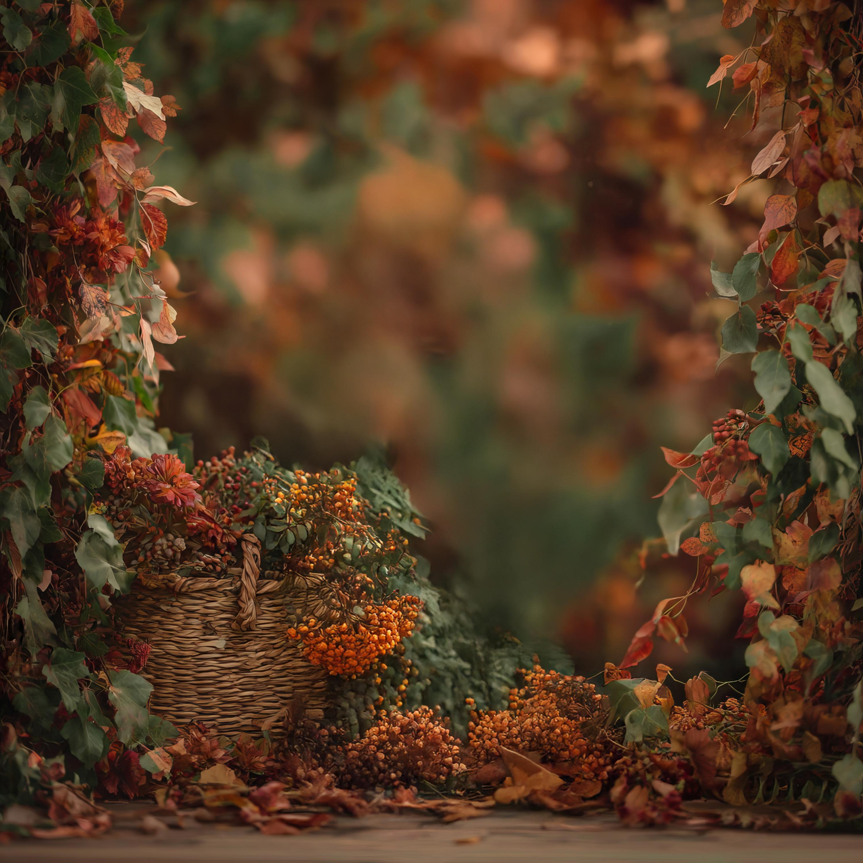Fall Digital 'old Masters' Backdrop Leaves Christmas Background ...