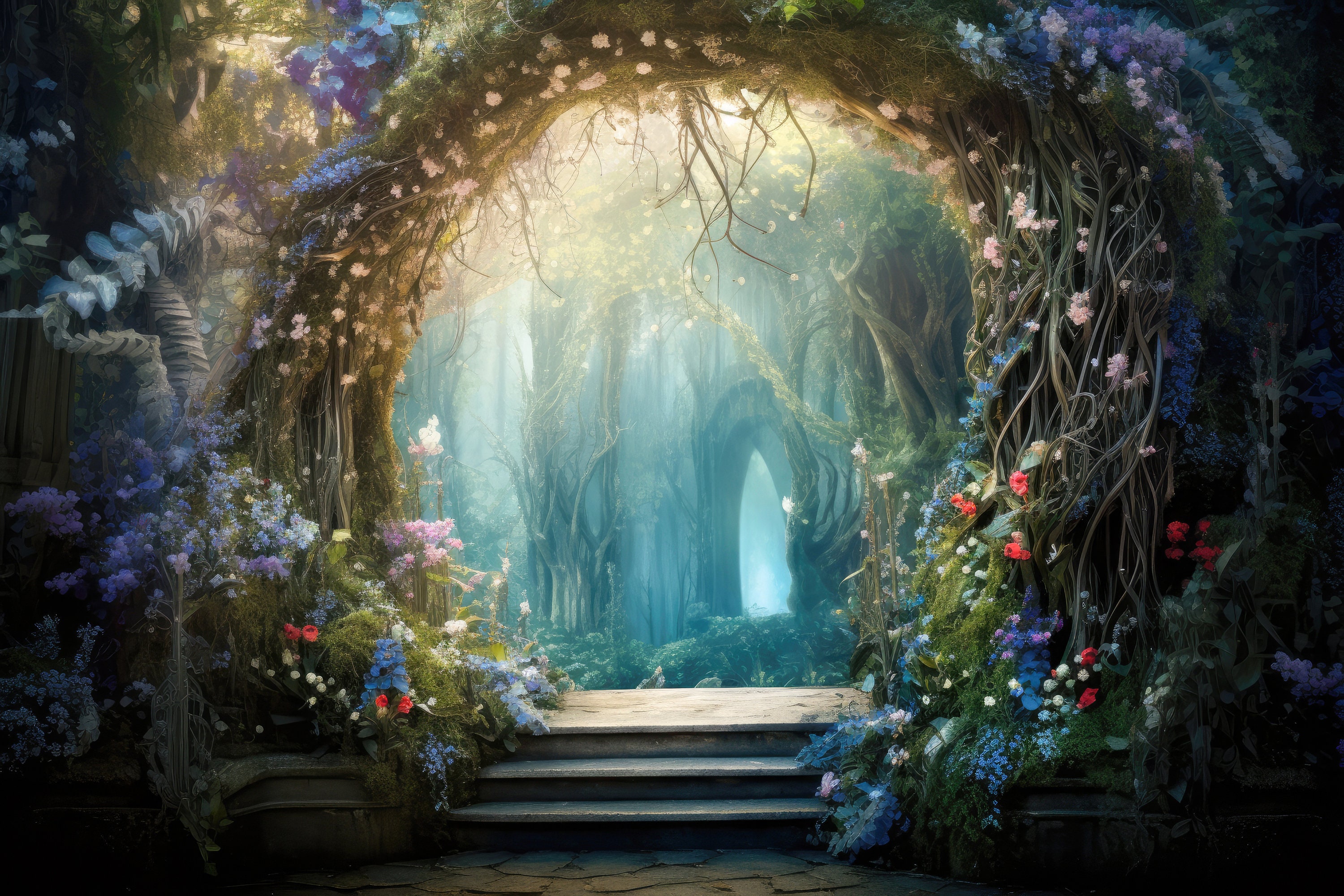 Digital Background Path to Fairy Land Digital Backdrop Painterly Fairy ...