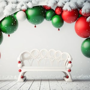 Pano de fundo digital de natal, balão, arco, estúdio, cenários digitais, cartão de família, foto de maternidade, fundo de sobreposição, photoshop
