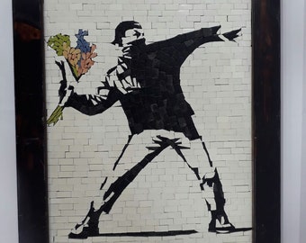 Banksy 'Flower Thrower' Mosaic