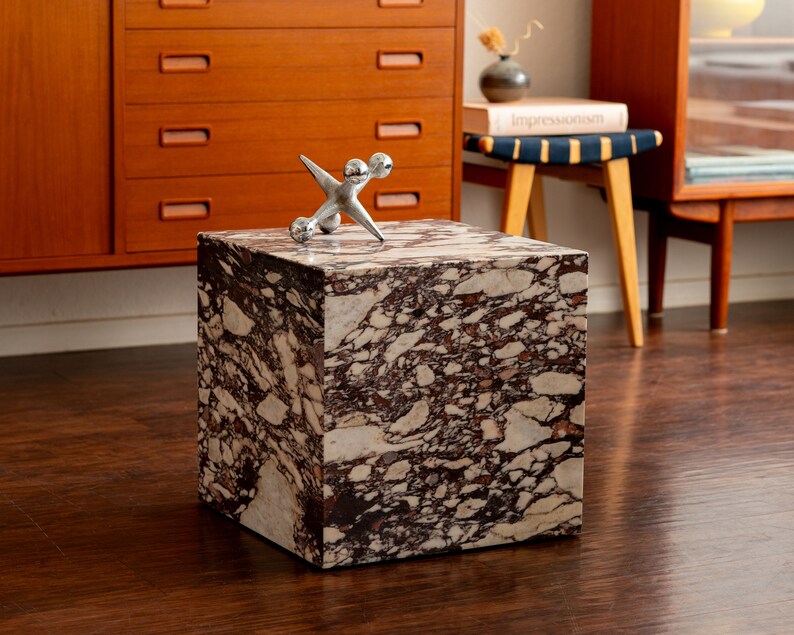 Rose Marble Plinth Side Table by Audo Copenhagen image 5