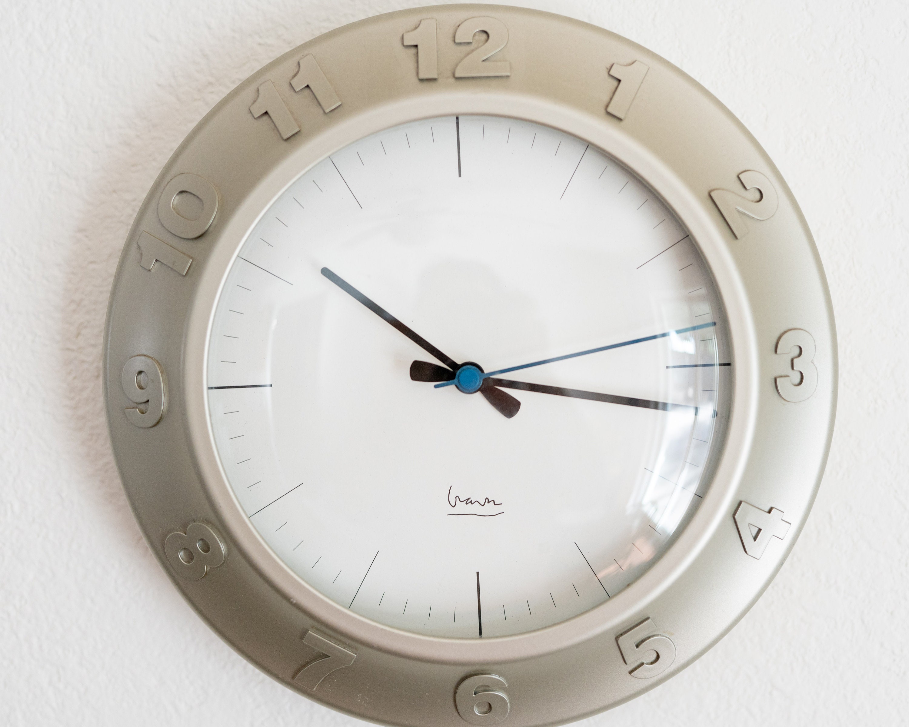 Vintage Michael Graves Wall Clock Silver Numbers Post Modern Etsy