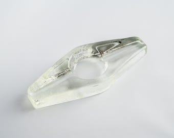 Cenicero doble de cristal BLENKO vintage para puros, de gran peso.