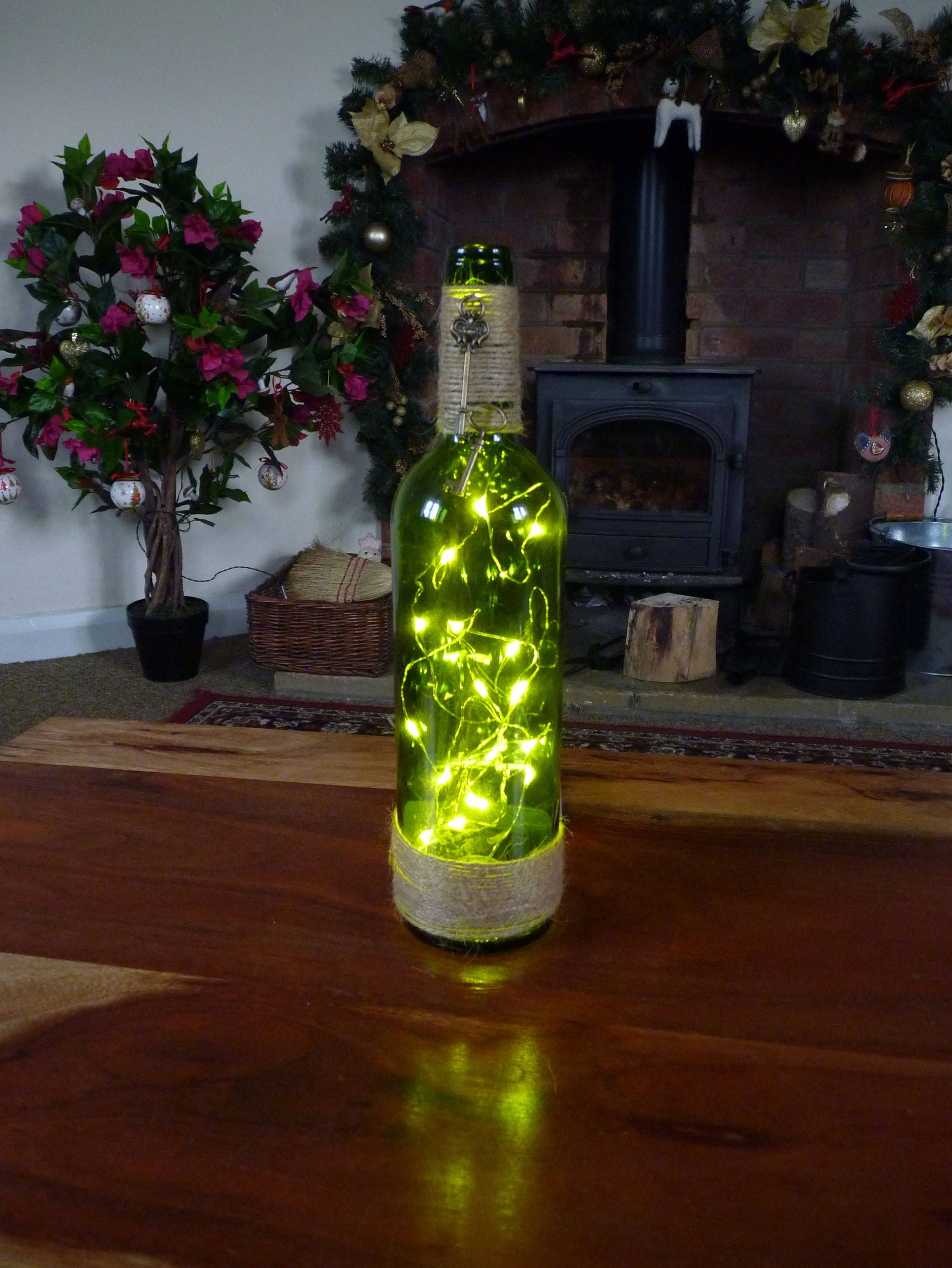 Fairy lights night light wine bottle lights rustic home Etsy