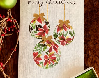Handmade watercolor Christmas card