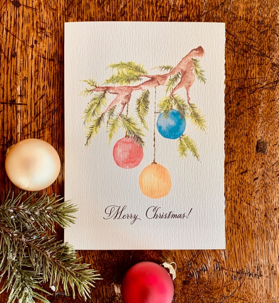 Watercolor christmas cheap card ideas