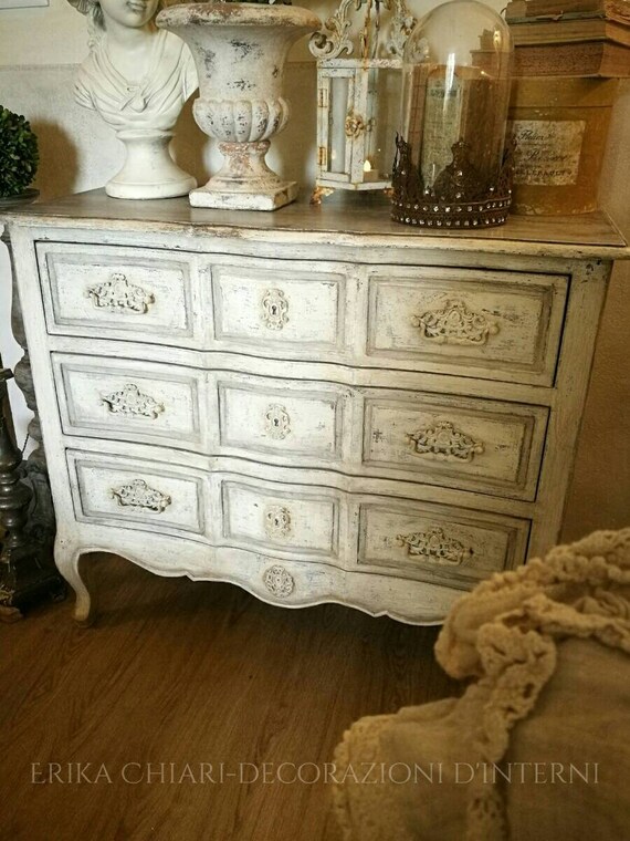 Shabby Chic Patinated French Style Provencal Chest Of Etsy