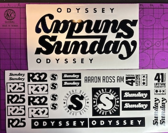 Custom Sunday Frame Decal Set *Updated