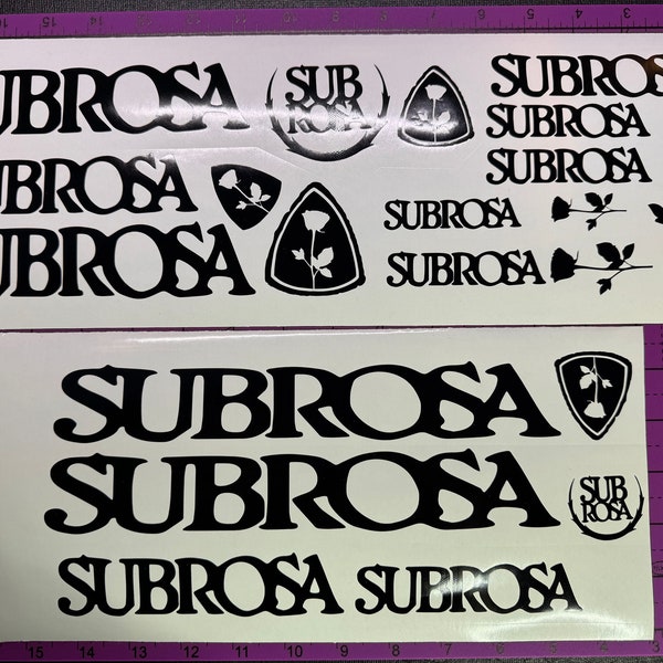 Updated* Subrosa Frame Decal Set
