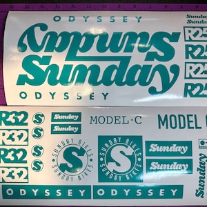 Custom Sunday Model C Frame Decal Set