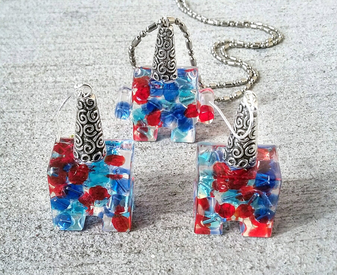 Three piece puzzle jewelry set colorful puzzle jewelry Etsy