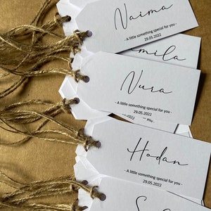 Calligraphy Style Wedding Personalised Favour or Gift Tags - All Colours