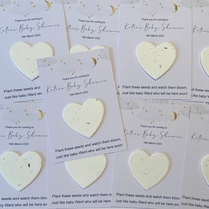 Twinkle Star Plantable Seeded Paper Heart Baby Shower or Gender Reveal Neutral Favour