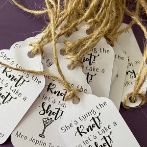 Personalised Cocktail ‘She’s Tying the Knot’ Hen Party Tags