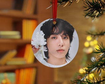 BTS Jungkook Flower | Christmas Holiday Metal Ornaments