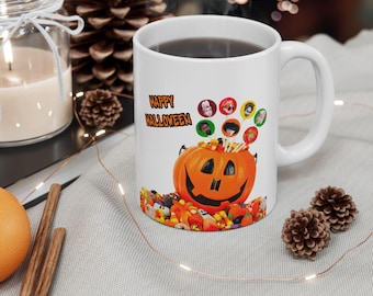 Tazza K-pop / Tazza in ceramica con caramelle di Halloween da 11 once
