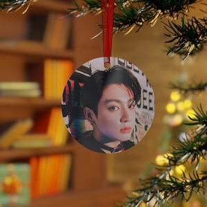 BTS Jungkook Edgy | Christmas Holiday Metal Ornaments