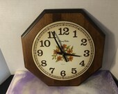 Vintage Phinney Walker Vintage Solid Wooden Hexagon Wall Clock - Works Great - Vintage Item
