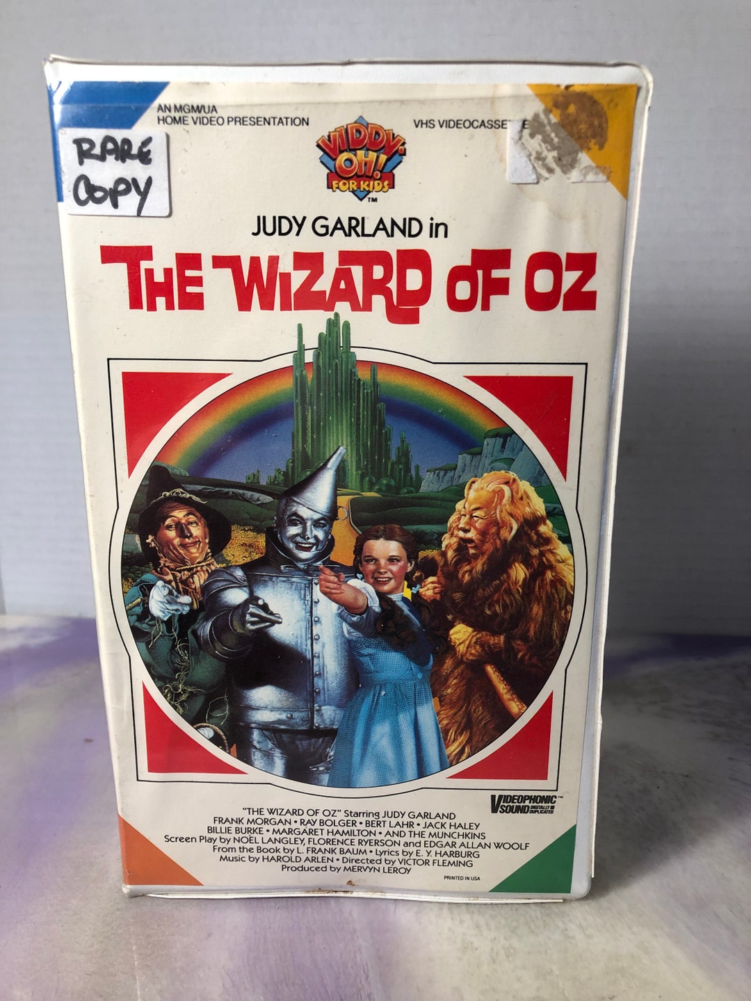 Vintage Wizard of Oz VHS Tape Rare Viddy Oh for Kids Clamshell VHS Tape