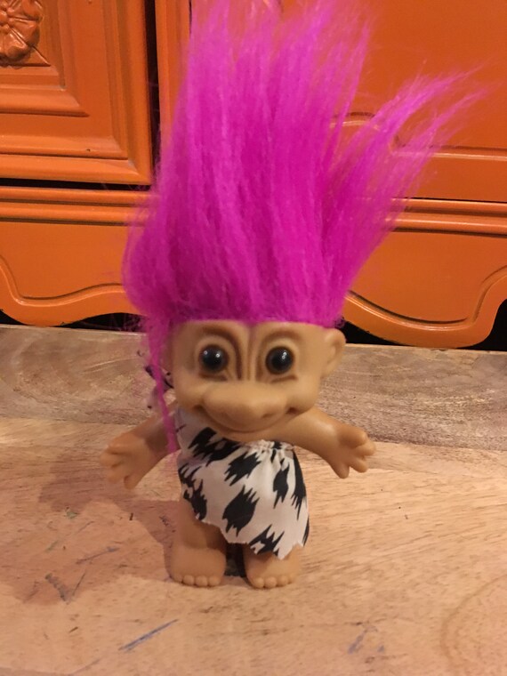 Purple Haired Troll Russ Troll Doll Caveman Themed Rare Etsy
