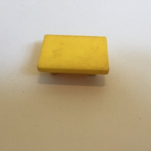Vintage 1960's 70's Used Fisher Price Little People Yellow Short Table - Vintage Little People Family Accessory