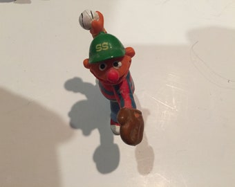 Vintage Applause Sesame Street Ernie Baseball Pitcher Figure PVC Ernie Cake Topper Rare Vintage Toy! Sesame Street figure! Lot 3