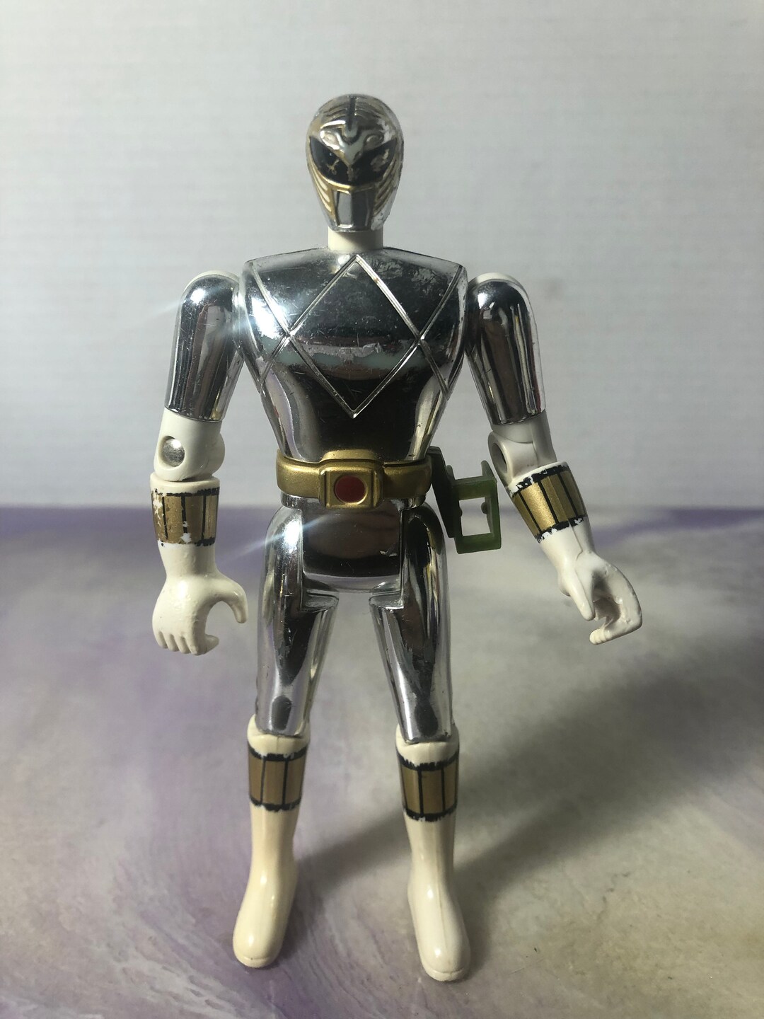 Vintage Rare Mighty Morphin Power Ranger Movie Silver Ranger Metallic ...