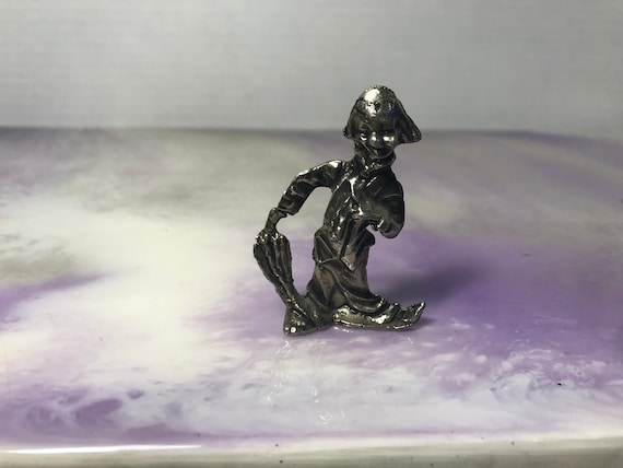 ヴィンテージシルバー/ピューター製ピエロの置物 - フィギュア