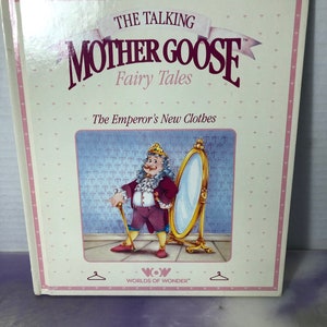 Vintage Worlds of Wonder Talking Mother Goose 1986- Hardcover Book  - The Emperor&#39;s New Clothes - Rare Vintage