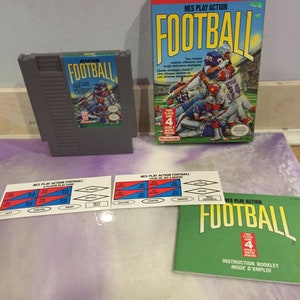 Gra Vintage Play Action Football NES Nintendo 100% kompletna w pudełku Oryginalny wózek z grą - Rzadka, zabawna gra Vintage Football