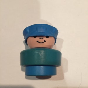 Vintage 1990s Fisher Price Little People Chubby Figure - Police Officer , 90's Little People Vehicle!