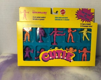 Vintage 1986 Vintage C.U.T.I.E. Gym Dollies Set Mattel M.U.S.C.L.E. Styled Toy - Brand New Unopened! Super Rare 10 Pack of Figures