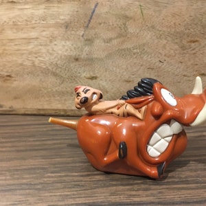 Vintage Lion King Figure TIMON and PUMBA Pull Toy (tail broken) ! Disney Lion King Burger King Figure!