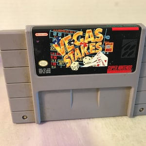 Vintage Vegas Stakes Super Nintendo SNES Video Game - Rare Vintage 90's SNES Nintendo Authentic Game