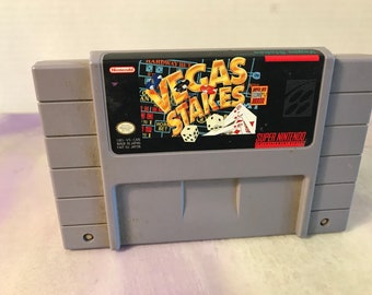 Vintage Vegas Stakes Super Nintendo SNES Video Game - Rare Vintage 90's SNES Nintendo Authentic Game