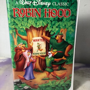 Vintage Robin Hood Disney Black Diamond VHS 1990&#39;s Classic Disney w/ Clam Shell Case  Rare Disney Item