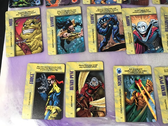 Vintage 1990s Marvel OVERPOWER Card Game 20 Card Mixed Lot Vintage 1990s Marvel OVERPOWER Card Game 20 Card Mixed Lot