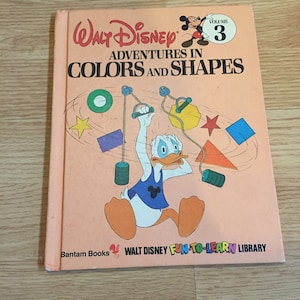 Walt Disney bantam books - Adventures in colors and shapes (Volume 3)(1984) Vintage Children&#39;s Book