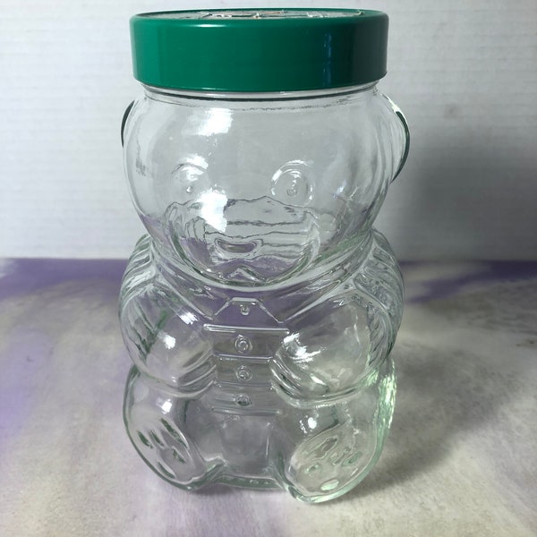 Vintage Kraft Peanut Butter Bear Glass Jar  - Vintage 1989 Kraft Nostalgia - Cool Retro Item