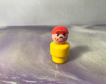 Vintage 1960's 70's Used Fisher Price Little People Little Boy Red Hat Freckles Figure - Vintage Little People School Family Playset Figure