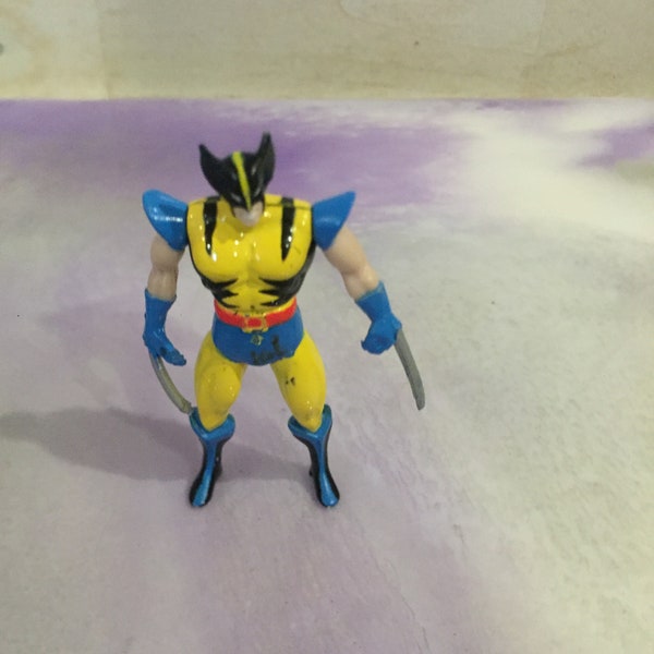 Vintage Marvel Comics Steel Wolverine 1994 Figure - Rare Vintage X-men Figure/ Cake Topper - 90's Toy