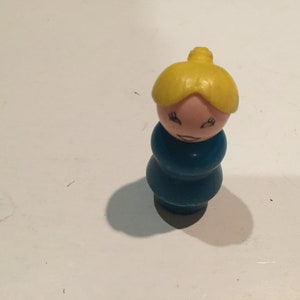 Vintage Fisher Price Little People Figure 1960&#39;s 70&#39;s Fisher Price Blonde School Teacher Blue Dress, School Teacher Little People Lot 6