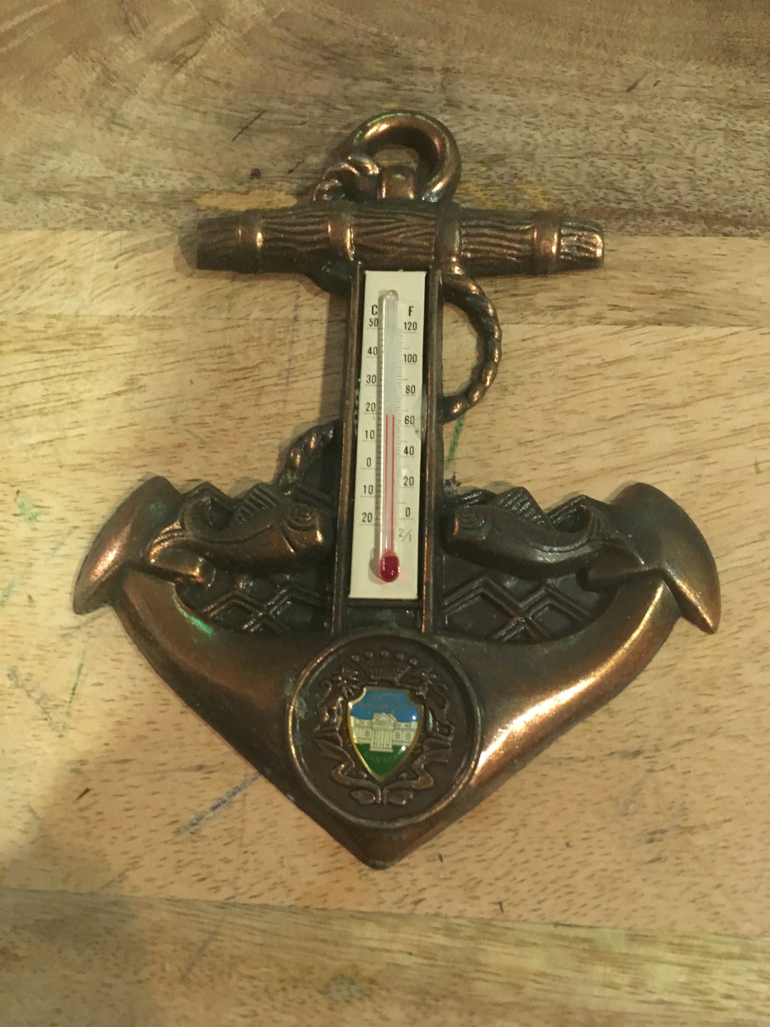 Vintage Temperature Gauge Thermometer Anchor Themed Dundham Etsy